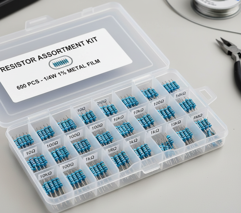 600pcs Resistor Assortment Kit (1/4W)